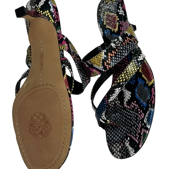 Vince Camuto Leather Sandals Low Heels Multi NWOT SB11 - Picture 7 of 7